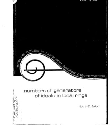 خرید و دانلود نسخه کامل کتاب Numbers of generators of ideals in local rings