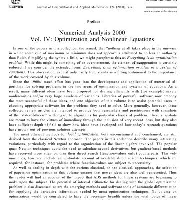خرید و دانلود نسخه کامل کتاب Numerical Analysis 2000 : Nonlinear Equations and Optimisation (Numerical Analysis 2000)