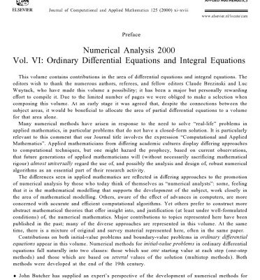 خرید و دانلود نسخه کامل کتاب Numerical Analysis 2000 : Ordinary Differential Equations and Integral Equations (Numerical Analysis 2000, V. 5)