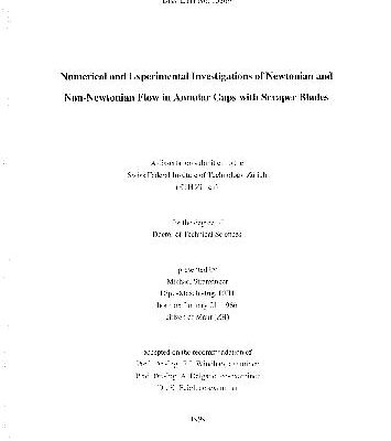خرید و دانلود نسخه کامل کتاب Numerical and experimental investigations of Newtonian and non-Newtonian flow in Annular Gaps with Spraper Blades