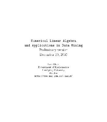 خرید و دانلود نسخه کامل کتاب Numerical Linear Algebra and Applications in Data Mining