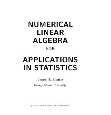 خرید و دانلود نسخه کامل کتاب Numerical Linear Algebra for Applications in Statistics