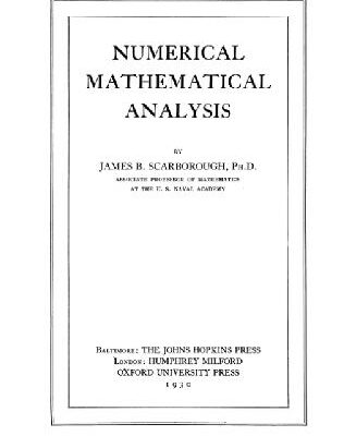 خرید و دانلود نسخه کامل کتاب Numerical Mathematical Analysis