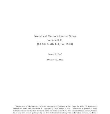 خرید و دانلود نسخه کامل کتاب Numerical Methods Course Notes
