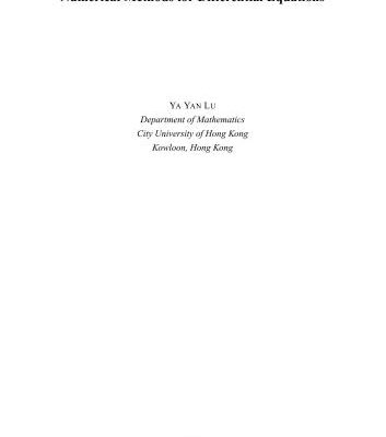 خرید و دانلود نسخه کامل کتاب Numerical Methods for Differential Equations