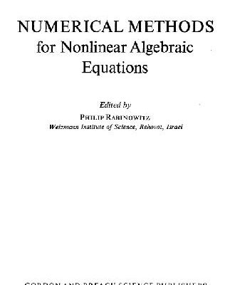 خرید و دانلود نسخه کامل کتاب Numerical methods for nonlinear algebraic equations