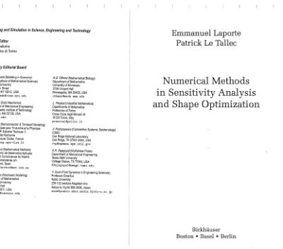 خرید و دانلود نسخه کامل کتاب Numerical Methods in Sensitivity Analysis and Shape Optimization