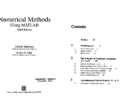 خرید و دانلود نسخه کامل کتاب Numerical Methods Using MATLAB