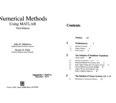 خرید و دانلود نسخه کامل کتاب Numerical methods using MATLAB