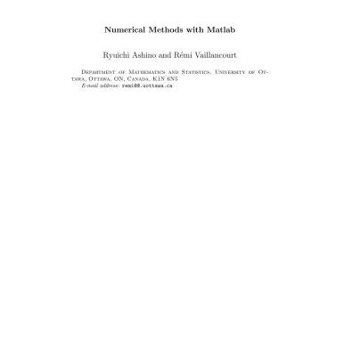 خرید و دانلود نسخه کامل کتاب Numerical Methods with Matlab