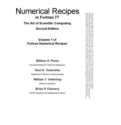 خرید و دانلود نسخه کامل کتاب Numerical Recipes in Fortran 77