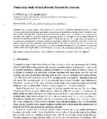 خرید و دانلود نسخه کامل کتاب Numerical study of mixed-mode fracture in concrete