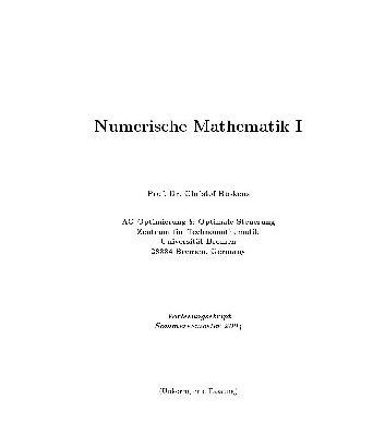 خرید و دانلود نسخه کامل کتاب Numerische Mathematik 1