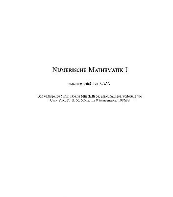 خرید و دانلود نسخه کامل کتاب Numerische Mathematik I