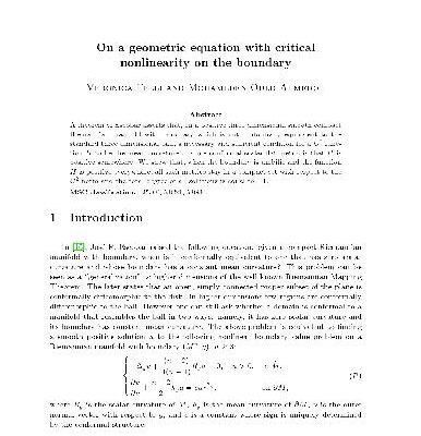 خرید و دانلود نسخه کامل کتاب On a geometric equation with critical nonlinearity on the boundary
