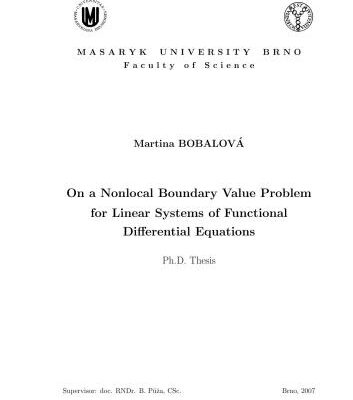 خرید و دانلود نسخه کامل کتاب On a Nonlocal Boundary Value Problem for Linear Systems of Functional Differential Equations