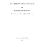 خرید و دانلود نسخه کامل کتاب On a Theory of Quaternions