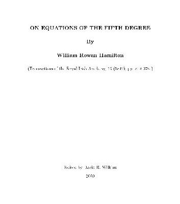 خرید و دانلود نسخه کامل کتاب On Equations of the Fifth Degree