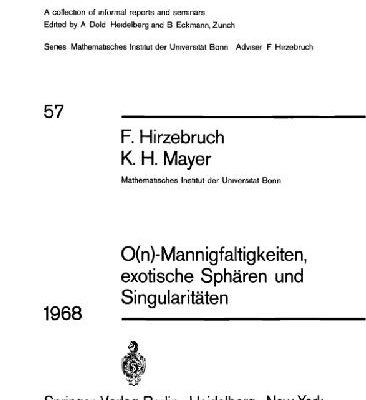 خرید و دانلود نسخه کامل کتاب O(n)- Mannigfaltigkeiten, exotische Spharen und Singularitaten