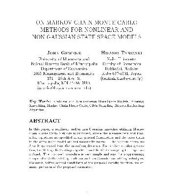خرید و دانلود نسخه کامل کتاب On Markov chain Monte Carlo methods for nonlinear and non-gaussian state-space models
