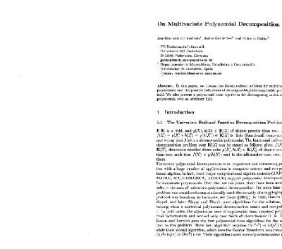 خرید و دانلود نسخه کامل کتاب On multivariate polynomial decomposition
