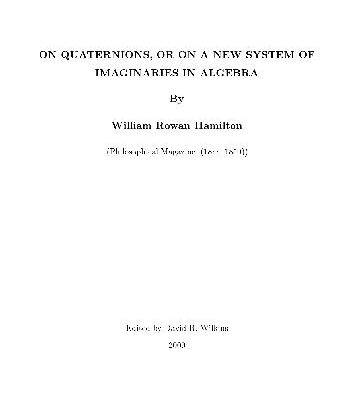 خرید و دانلود نسخه کامل کتاب On Quaternions; or on a new System of Imaginaries in Algebra