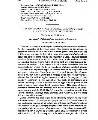 خرید و دانلود نسخه کامل کتاب On the Application of Borels Method to the Summation of Fouriers Series
