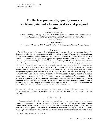 خرید و دانلود نسخه کامل کتاب On the bias produced by quality scores in meta-analysis, and a hierarchical view of proposed solutions