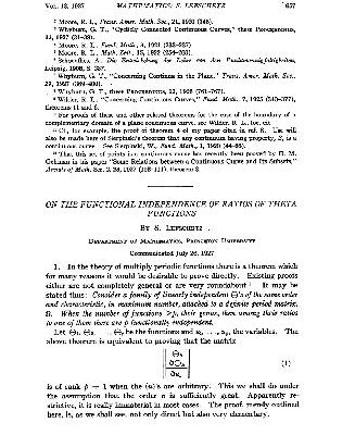 خرید و دانلود نسخه کامل کتاب On the Functional Independence of Ratios of Theta Functions