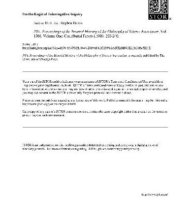 خرید و دانلود نسخه کامل کتاب on the logic of interrogative inquiry