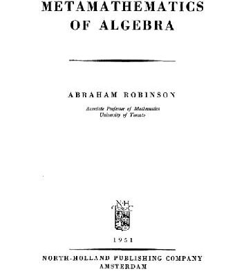 خرید و دانلود نسخه کامل کتاب On the Metamathematics of Algebra