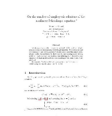خرید و دانلود نسخه کامل کتاب On the number of single-peak solutions of the nonlinear Schrödinger equation