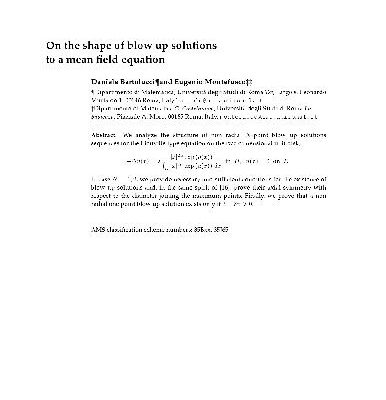 خرید و دانلود نسخه کامل کتاب On the shape of blow up solutions to a mean field equation