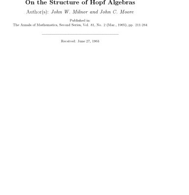خرید و دانلود نسخه کامل کتاب On the Structure of Hopf Algebras