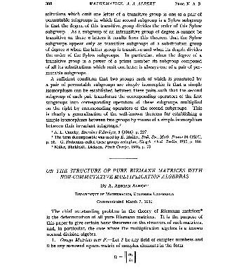 خرید و دانلود نسخه کامل کتاب On the structure of pure riemann matrices with non-commutative multiplication algebras