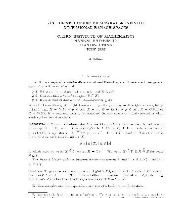 خرید و دانلود نسخه کامل کتاب On the structure of separable infinite dimensional Banach spaces