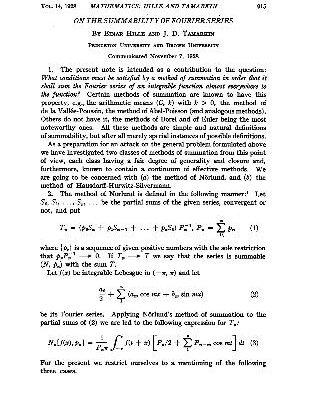 خرید و دانلود نسخه کامل کتاب On the Summability of Fourier Series