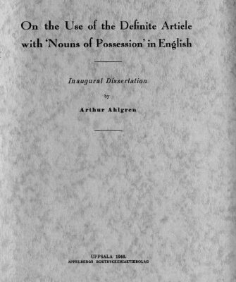 خرید و دانلود نسخه کامل کتاب On the Use of the Definite Article with “Nouns of Possession” in English