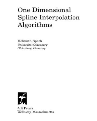 خرید و دانلود نسخه کامل کتاب One dimensional spline interpolation algorithms
