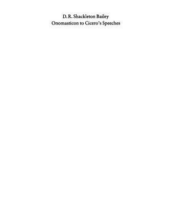 خرید و دانلود نسخه کامل کتاب Onomasticon to Cicero’s Speeches