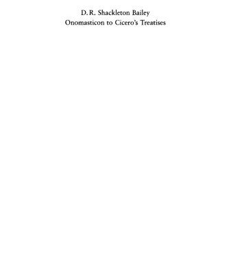 خرید و دانلود نسخه کامل کتاب Onomasticon to Cicero’s Treatises
