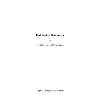 خرید و دانلود نسخه کامل کتاب Ontological Semantics
