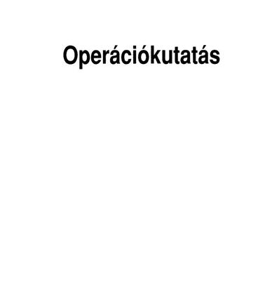 خرید و دانلود نسخه کامل کتاب Operációkutatás