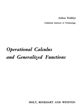 خرید و دانلود نسخه کامل کتاب Operational Calculus and Generalized Fuctions