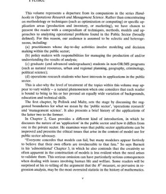 خرید و دانلود نسخه کامل کتاب Operations research and the public sector