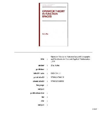 خرید و دانلود نسخه کامل کتاب Operator theory in function spaces