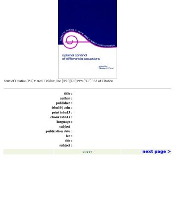 خرید و دانلود نسخه کامل کتاب Optimal Control of Differential Equations
