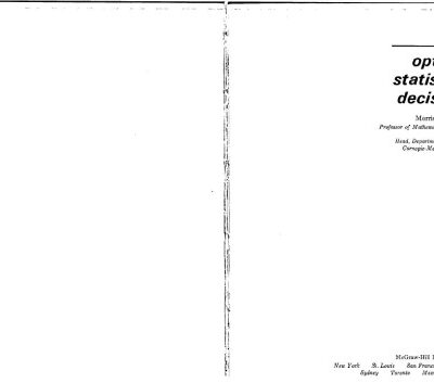 خرید و دانلود نسخه کامل کتاب Optimal Statistical Decisions