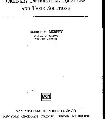 خرید و دانلود نسخه کامل کتاب Ordinary Differential Equations and Their Solutions