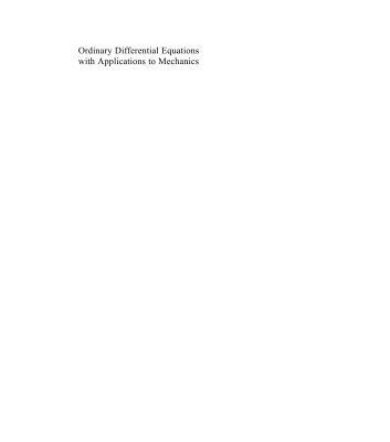 خرید و دانلود نسخه کامل کتاب Ordinary Differential Equations with Applications to Mechanics